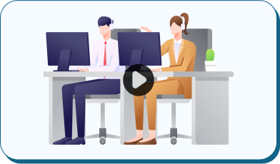 BPO operations illustration showing office workers